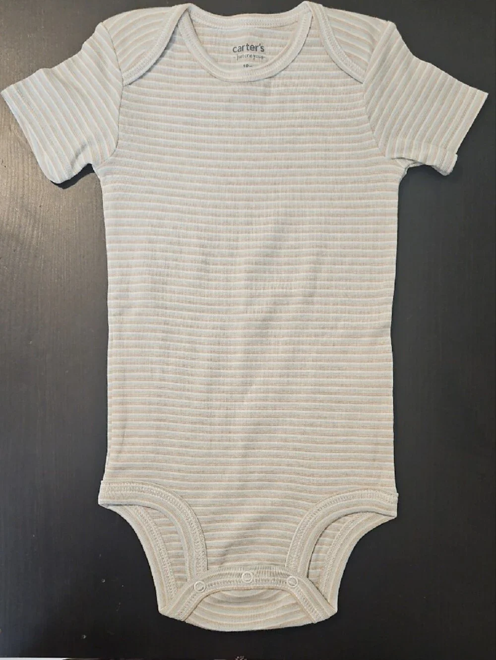 Carter's Brown, Cream, White & Blue Short-Sleeve Bodysuit Set